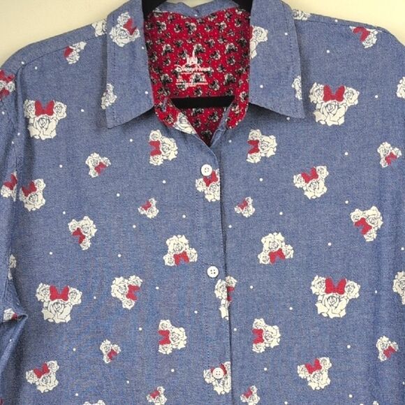 Disney Parks Limited Edition Spring Flower Festival Minnie Mouse Chambray Shirt - Picture 5 of 10